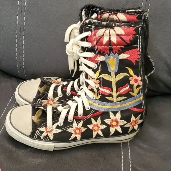 Johnny Was Biya high top embroidered sneakers